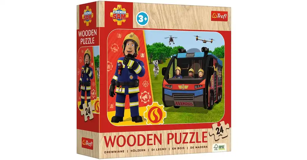 Expressz kézbesítés Sam a tűzoltó 24 db-os fa puzzle – Trefl
