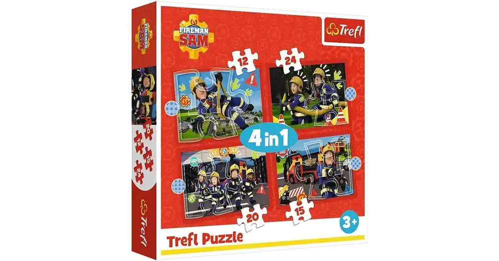 Expressz kézbesítés Sam a tűzoltó 4 az 1-ben 12–15–20–24 db-os puzzle – Trefl
