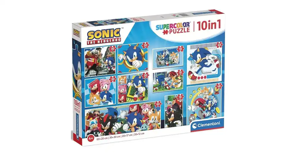 Szuper akció Sonic a sündisznó 10 az 1-ben supercolor puzzle – Clementoni