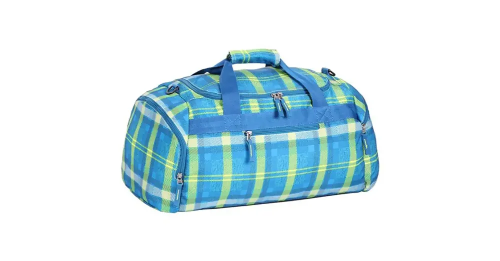 Spirit Világoskék-neonzöld sporttáska csíkozott mintával 55×31×41 cm Vedd meg online