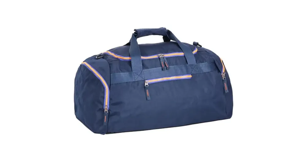 Spirit Indigókék sporttáska neonzöld cipzárral 55×31×41 cm Szuper akció