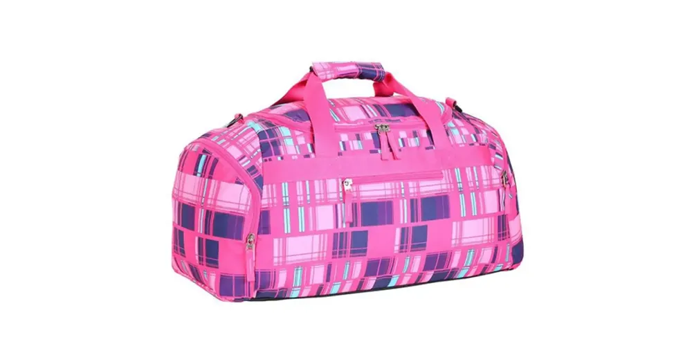 Spirit Rózsaszín sporttáska kockás mintával 55×31×41 cm Expressz szállítás