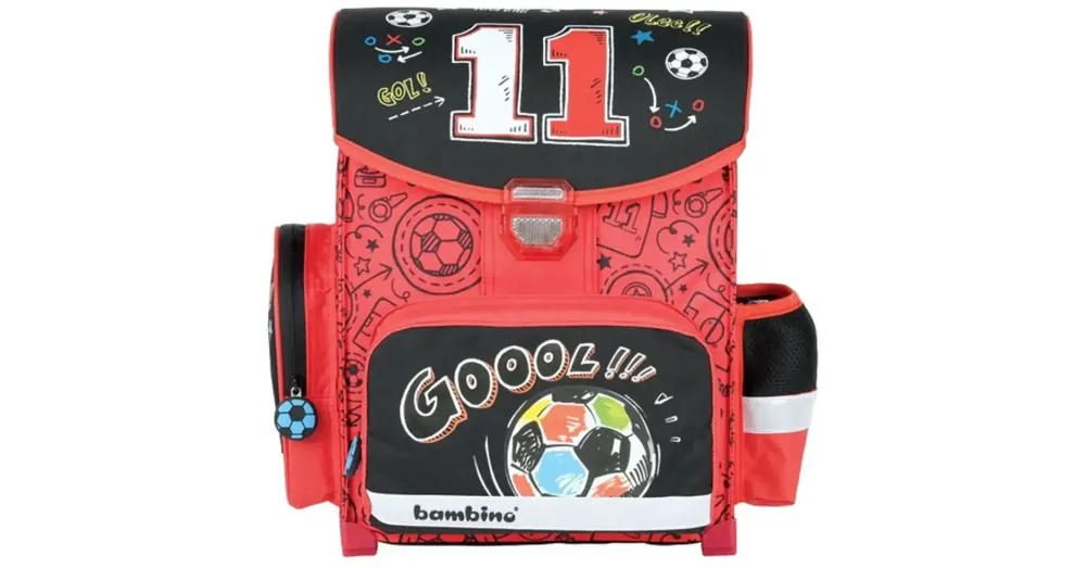 Football fekete-piros ergonomikus iskolatáska, hátizsák 36×27×14 cm Legkelendőbb