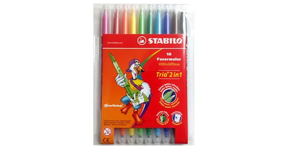 Biztonságos fizetés Stabilo Trio 2in1 színes 10 db-os filctoll szett