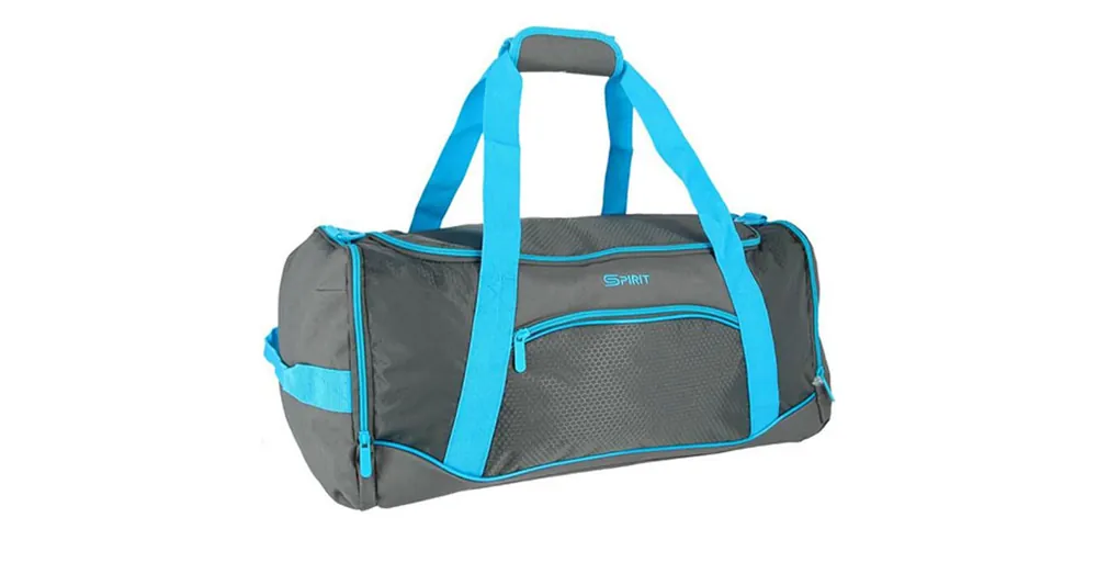 Olcsóbb Spirit Gym sporttáska neon kék-szürke 20×51×23 cm