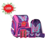 Árcsökkenés Spirit Butterfly 3D mintás, LED-es iskolatáska, hátizsák 5 db-os szett