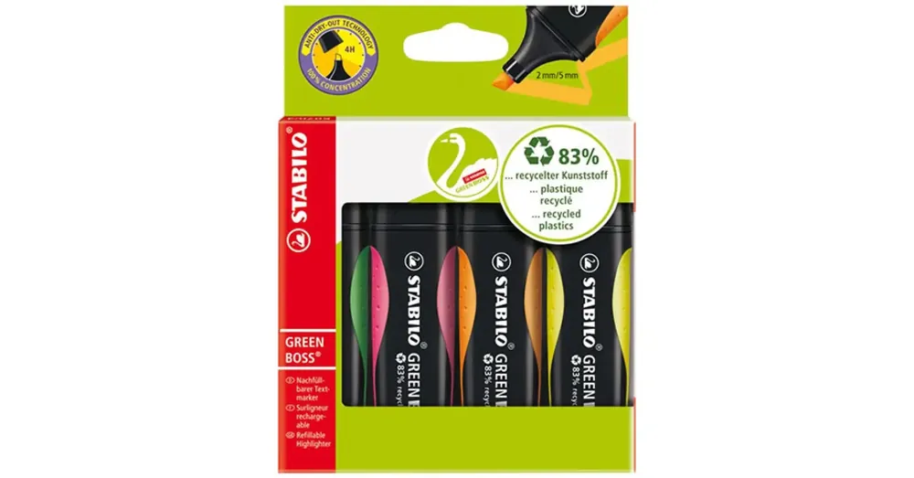 Kiárusítás Stabilo GREEN BOSS szövegkiemelő készlet 4 db-os