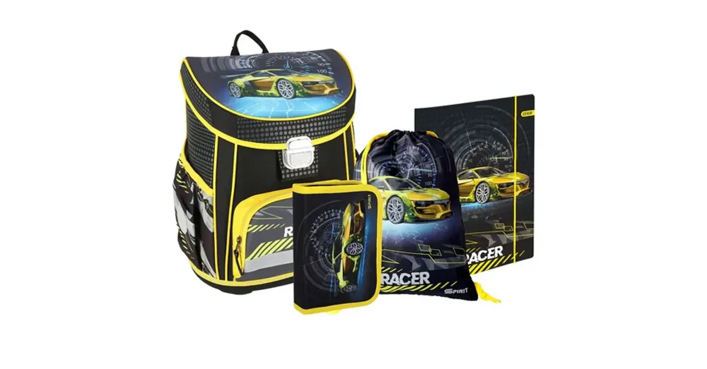 Spirit Vision Racer ergonomikus iskolatáska, hátizsák 4 db-os szett Szuper akció