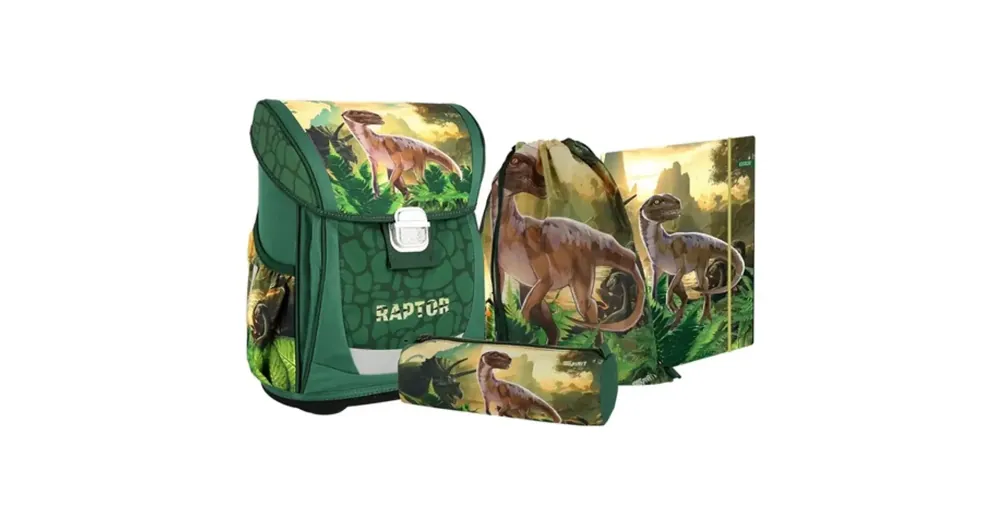 Akciós ár Spirit Cool Raptor ergonomikus iskolatáska, hátizsák 4 db-os szett