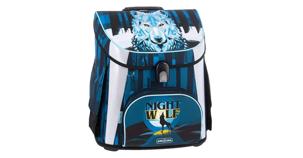 Ars Una Nightwolf kompakt mágneszáras iskolatáska 33×41×24 cm Korlátozott ajánlat