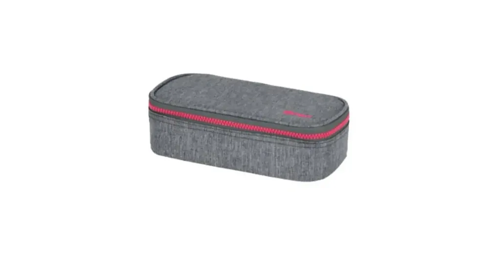 Spirit Szürke-pink ovális tolltartó 23×10×5,5 cm Expressz szállítás