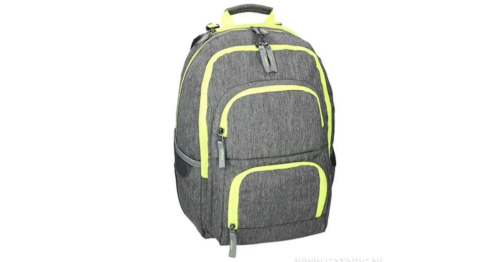 Ne maradj le Spirit E-Bag szürke és neon lekerekített iskolatáska, hátizsák