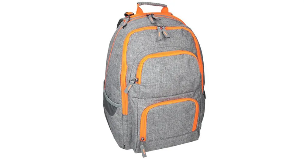 Spirit E-Bag szürke és narancssárga lekerekített iskolatáska, hátizsák Azonnali szállítás