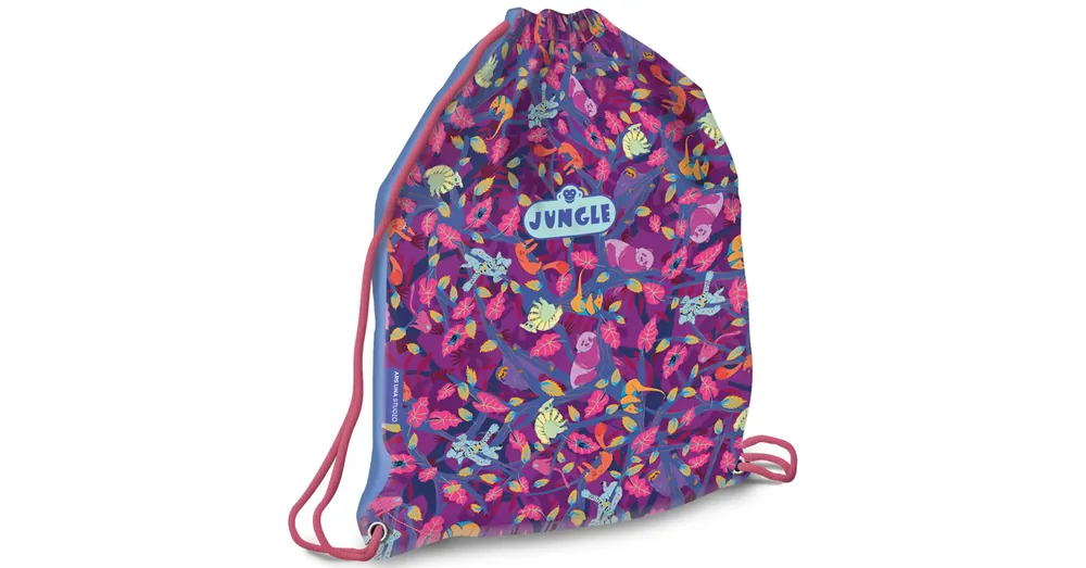 Kiárusítás Ars Una Jungle lila dzsungel mintás tornazsák, sportzsák 32×42 cm