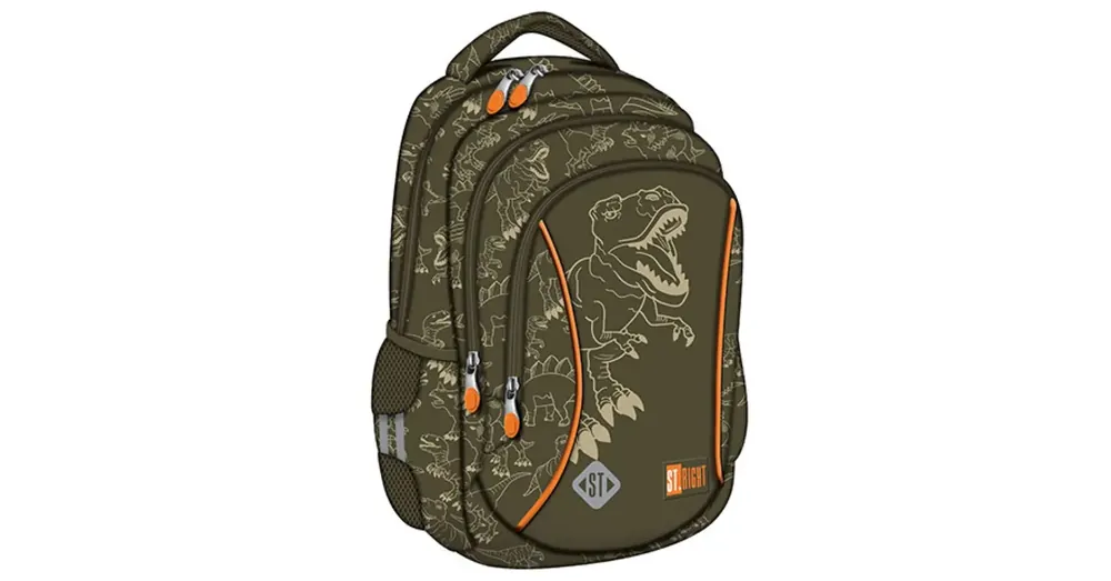 St.Right T-Rex Junior háromrekeszes iskolatáska, hátizsák 39×27×17 cm Azonnali szállítás