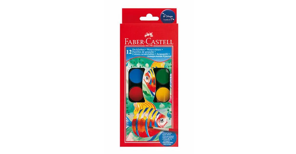 Akció Faber-Castell Vízfesték 12 db-os szett 24 mm-es korongokkal