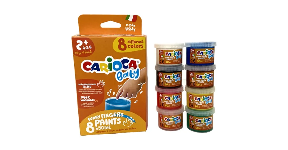 Olcsó Baby ujjfesték szett különböző színekkel 8×50ml – Carioca