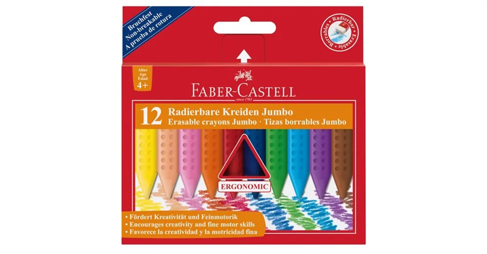 Radírozható Jumbo zsírkréta 12 db-os szett – Faber-Castell Olcsóbb