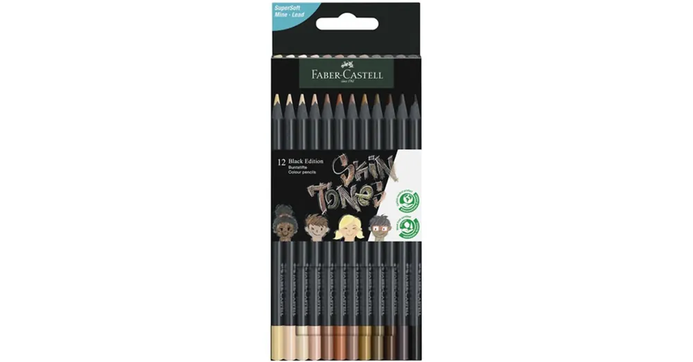 Alacsony ár Faber-Castell Black Edition Skin Tone testszínű 12 db-os színes ceruza készlet