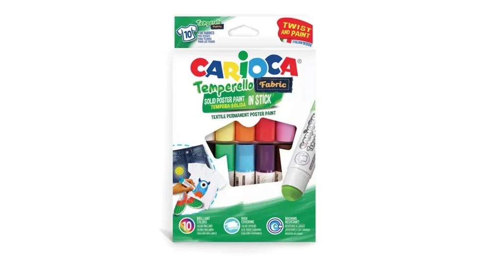 Színes textil tempera stick 10 db-os szett – Carioca Újdonság