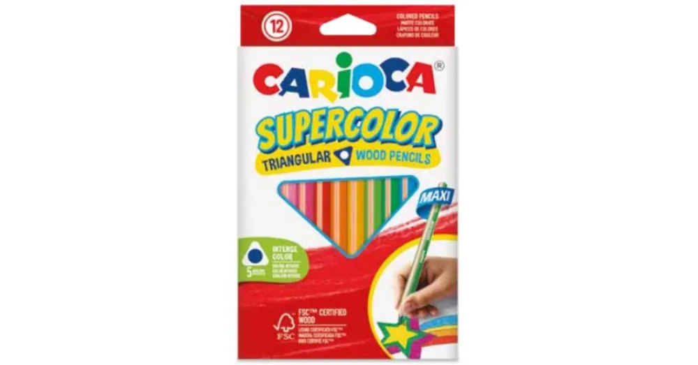 SuperColor háromszög alakú 12 db-os maxi színesceruza készlet – Carioca Akció