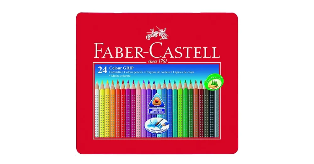 Háromszög alakú színes ceruza szett fém dobozban 24 db – Faber-Castell Kiárusítás