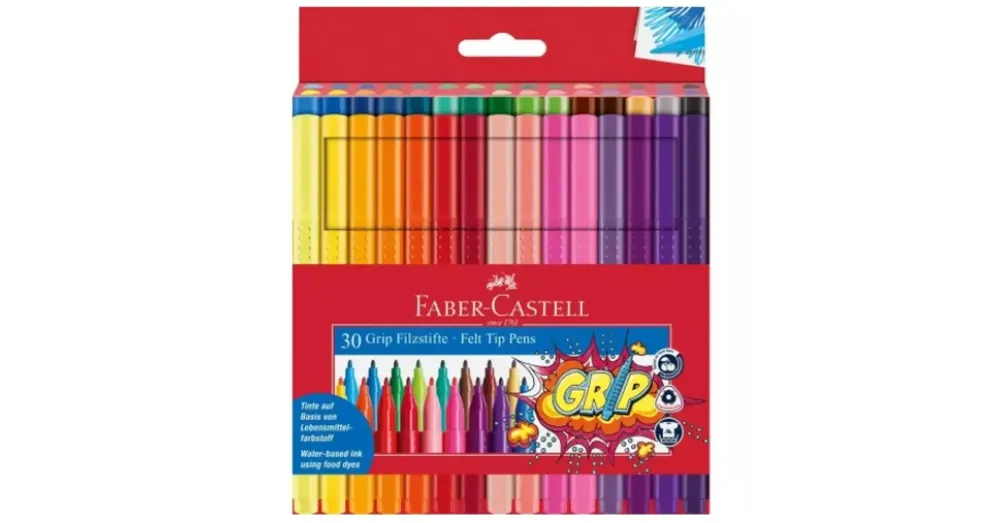Faber-Castell Grip 30 db-os színes filctoll szett Alacsony ár