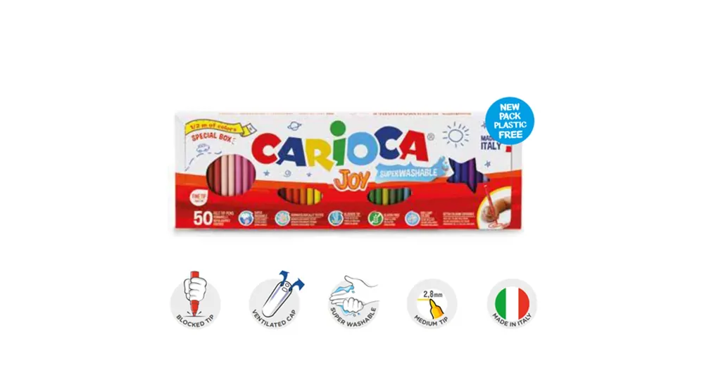 Carioca Joy lemosható 50 db-os filctoll készlet félméteres csomagolásban Rendeld meg most