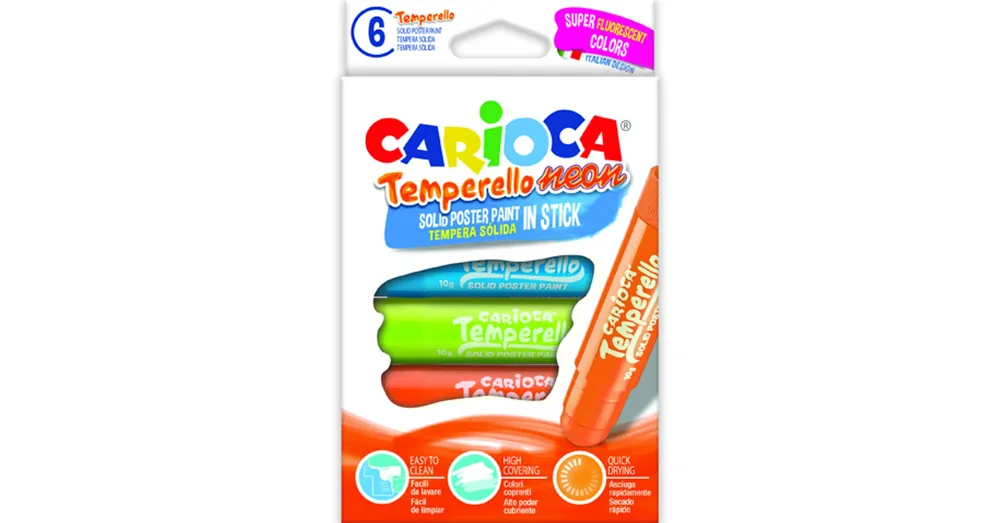 Neon tempera stick 6 db-os szett – Carioca Expressz szállítás