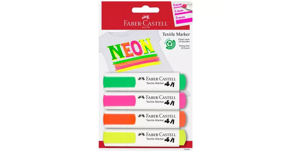 Gyors szállítás Faber-Castell Neon színű textilfilc szett 4 db-os