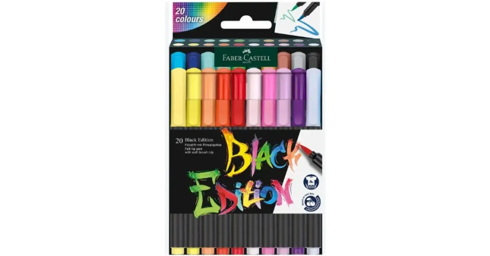 Exkluzív ajánlat Faber-Castell Black Edition 20 db-os színes filctoll szett