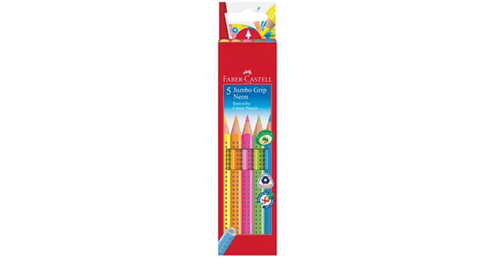 Gyors szállítás Faber-Castell GRIP Jumbo Neon színesceruza készlet – 5 db