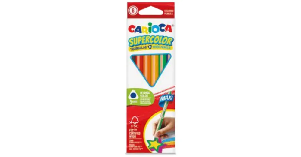 Legjobb ár SuperColor háromszög alakú 6 db-os maxi színesceruza készlet – Carioca