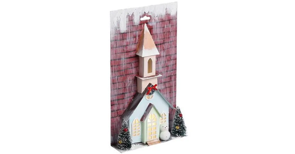 Stop Look Karácsonyi papír templom fénnyel 17×5x30 cm Kiárusítás