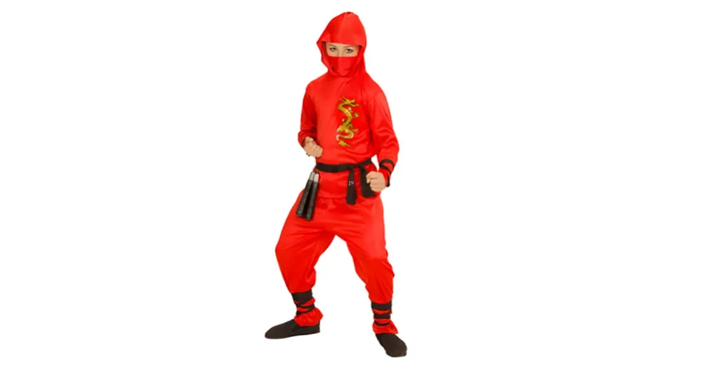 Sárkány ninja jelmez - 128 cm-es méret, piros Végkiárusítás