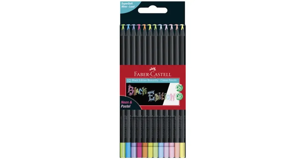 Árengedmény Faber-Castell Black Edition Pastel színes ceruza szett 12 db-os