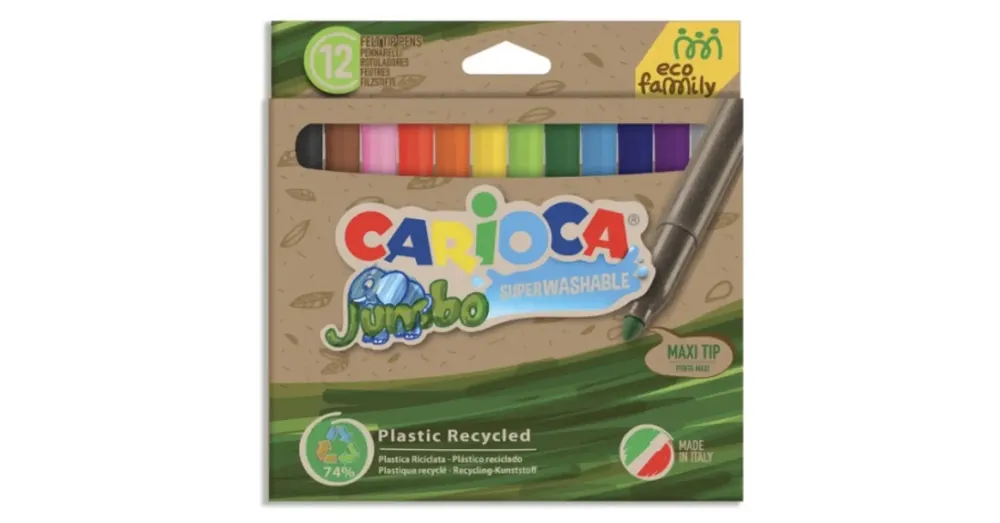 Eco Family Jumbo 12 db-os színes filctoll szett – Carioca Akciós ár