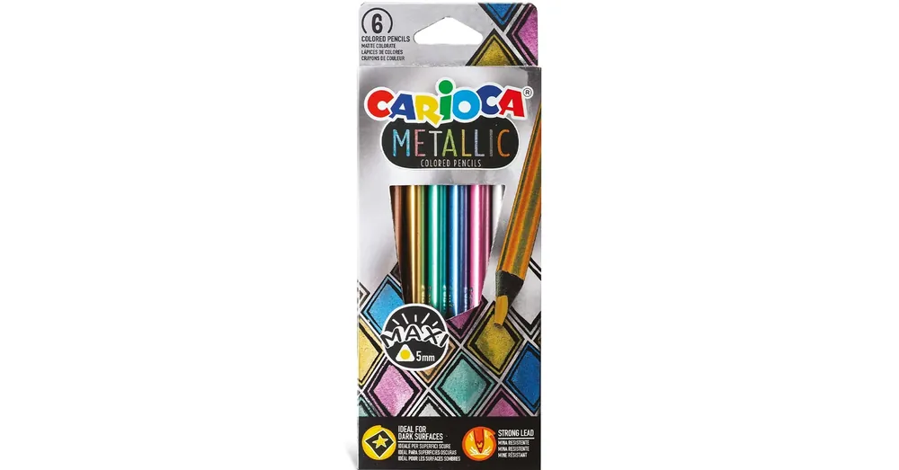 Metallic Maxi háromszög alakú 6 db-os színesceruza szett – Carioca Kiárusítás