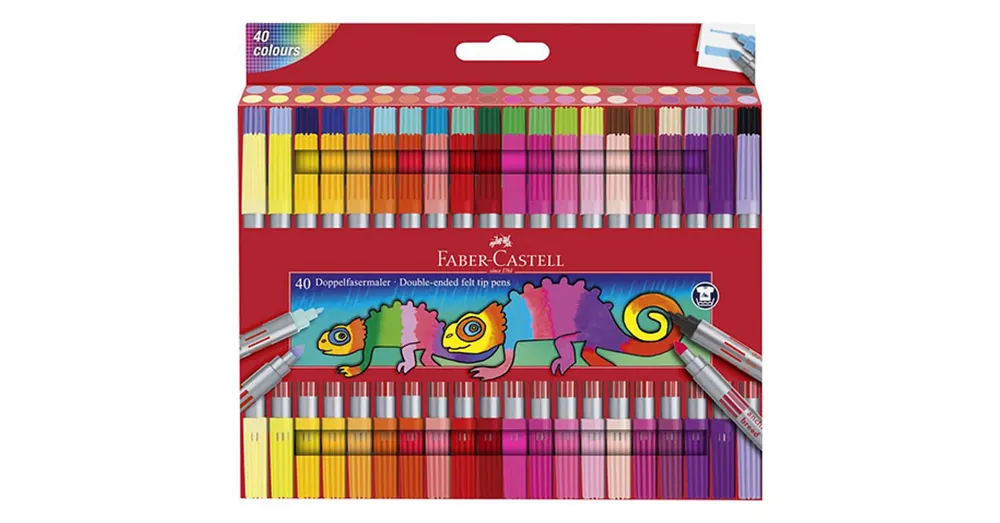 Faber-Castell 40 db-os kétvégű filctoll készlet ragyogó színekkel Azonnali szállítás