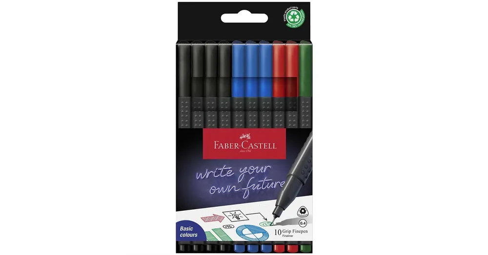 Szuper akció Faber-Castell GRIP tűfilc 0,4 mm-es heggyel 4 féle szín 10 db-os szett
