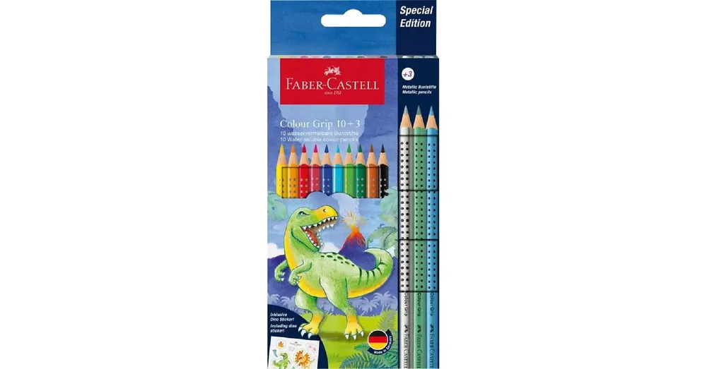 Expressz szállítás Faber-Castell Dinoszauruszos Grip színesceruza készlet 10+3 db-os csomag