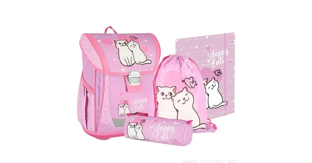 Utolsó esély Spirit Happy Cat rózsaszín 4 db-os iskolatáska szett 38×28×17 cm