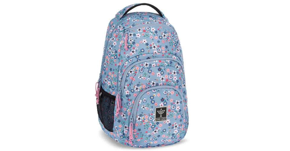 Ars Una Peald Blossom Blue virágos AU-2 iskolatáska, hátizsák 32×46×22 cm Prémium