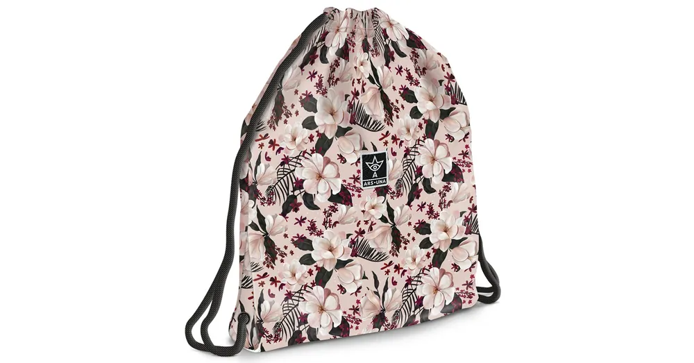 Árengedmény Ars Una Flowery Pink virágos tindédzser tornazsák, sportzsák 37,5×46 cm