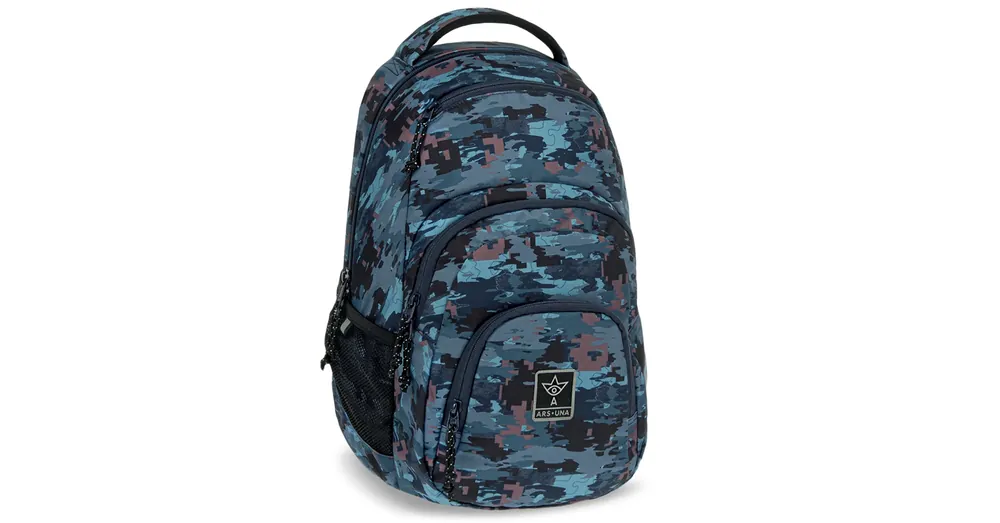 Vedd meg online Ars Una Hyde kék terepmintás AU-2 iskolatáska, hátizsák 32×46×22 cm