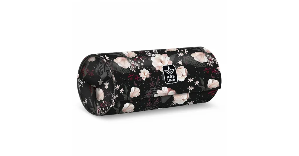 Szuper ajánlat Ars Una Flowery Black virágos feltekerhető tolltartó 20×9x9 cm