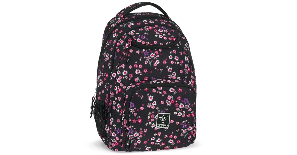 Ars Una Pearl Blossom Black virágos AU-6 iskolatáska, hátizsák 34×45×26 cm Olcsó