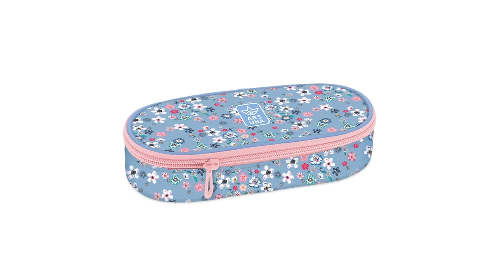 Ars Una Pearl Blossom Blue virágos ovális tolltartó 23×5,5×9 cm Árcsökkenés