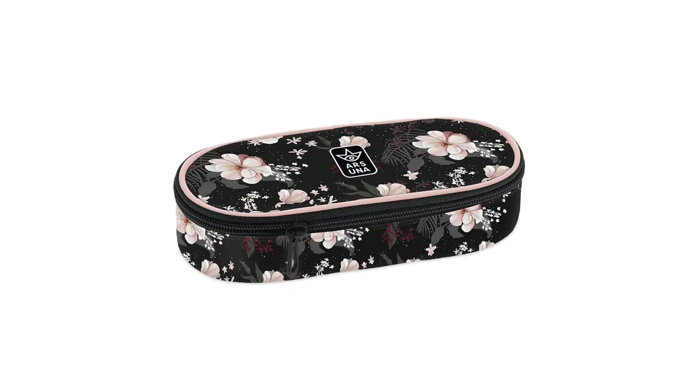 Akciós ár Ars Una Flowery Black ovális tolltartó 23×5,5×9 cm