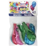 Végkiárusítás Luna_ Metál színű színes lufi 12 db-os szett